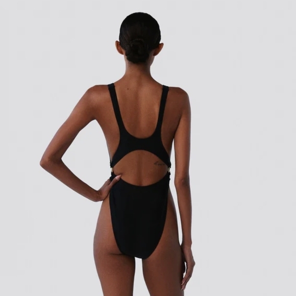 Brandon Blackwood Black Cutout One-Piece Swimsuit NWT!! - Picture 4 of 6